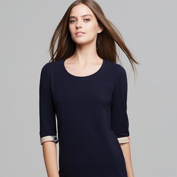 burberry check sleeve t shirt